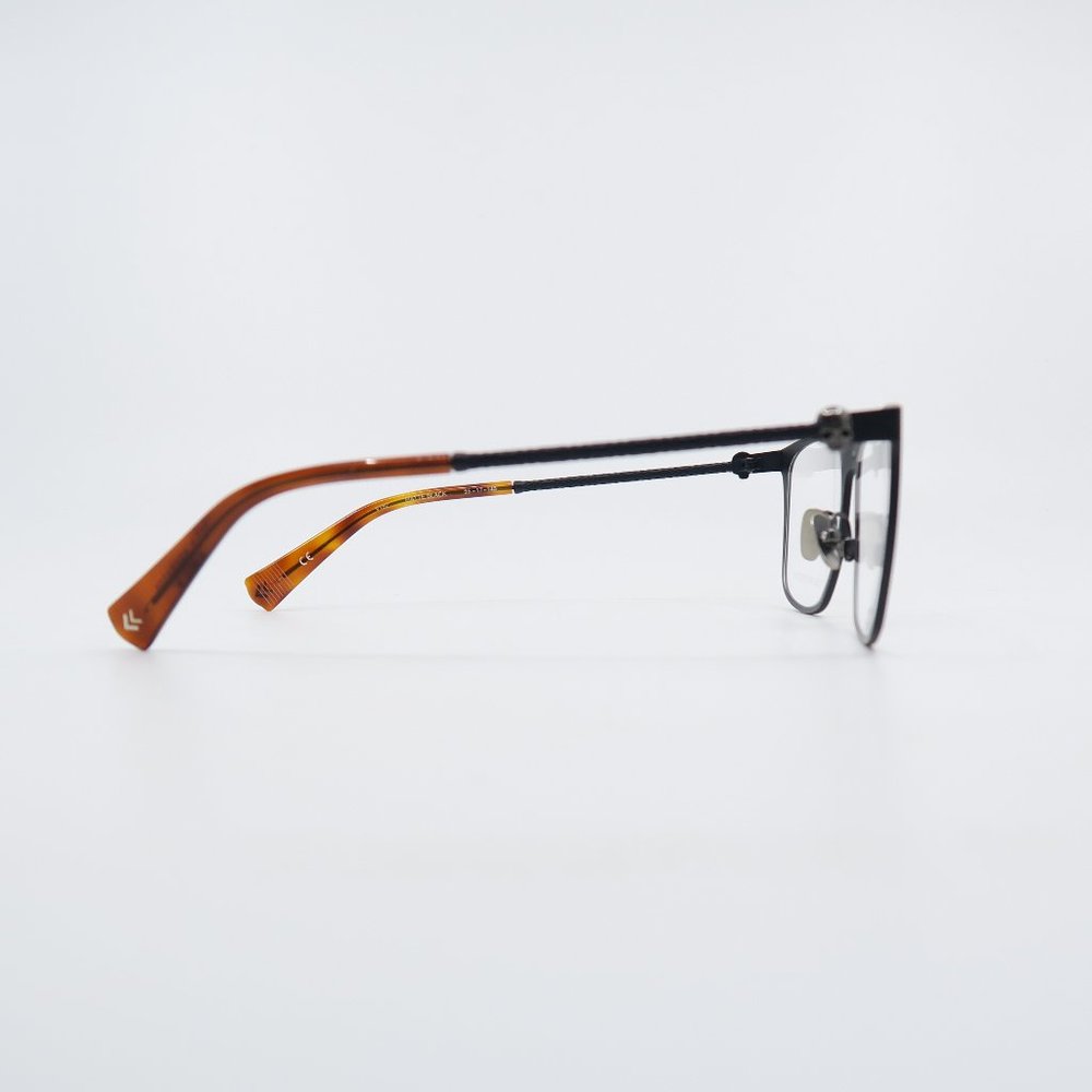 John Varvatos V182 55mm Matte Black and Light Brown New Men's Eyeglasses. - Picture 4 of 8